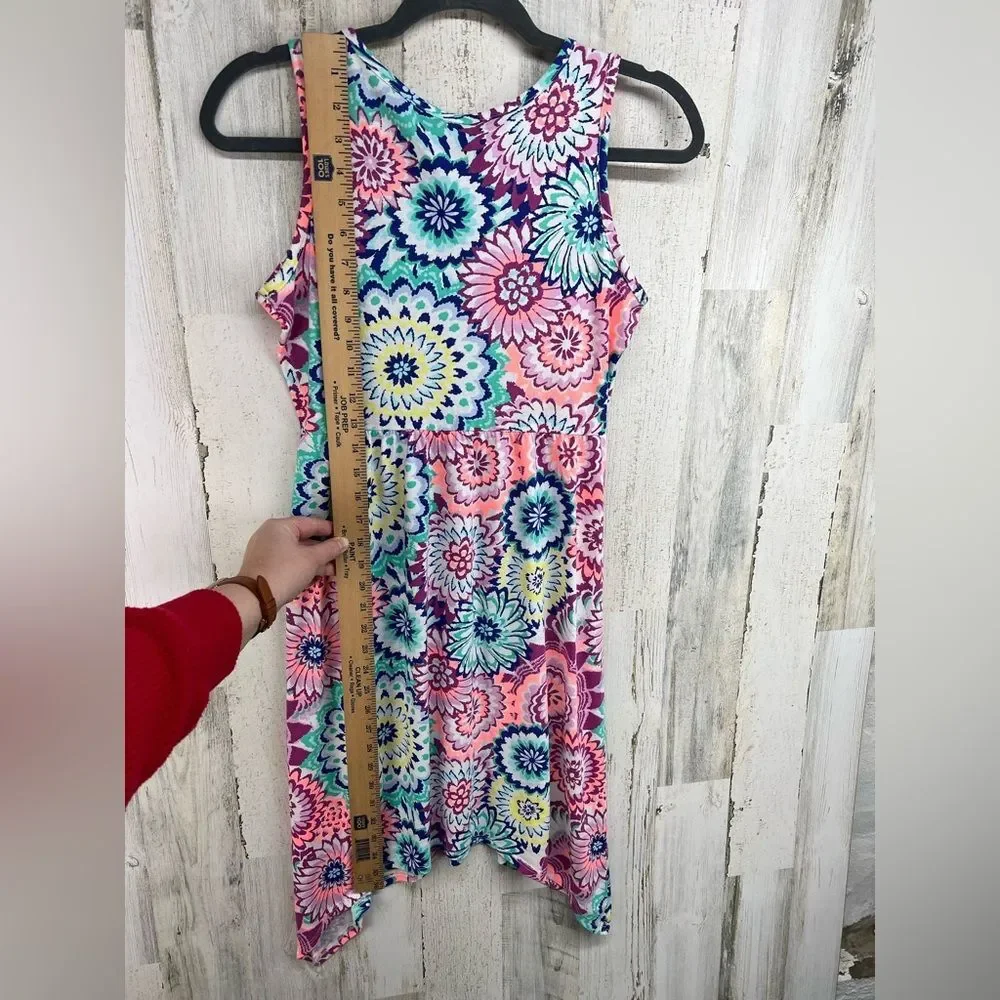 Gymboree Colorful Medallion Sleeveless Handkerchief Hem Dress Girls 14